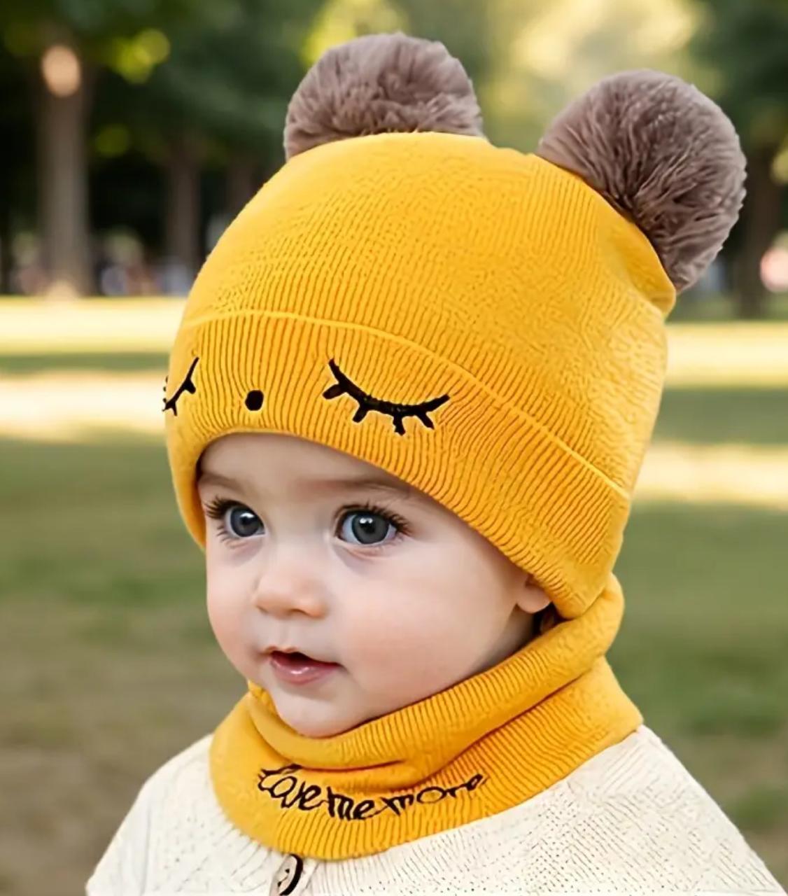 Kids winter caps Beanie neck warmer for kids Girls and Boys ( 1-5) years