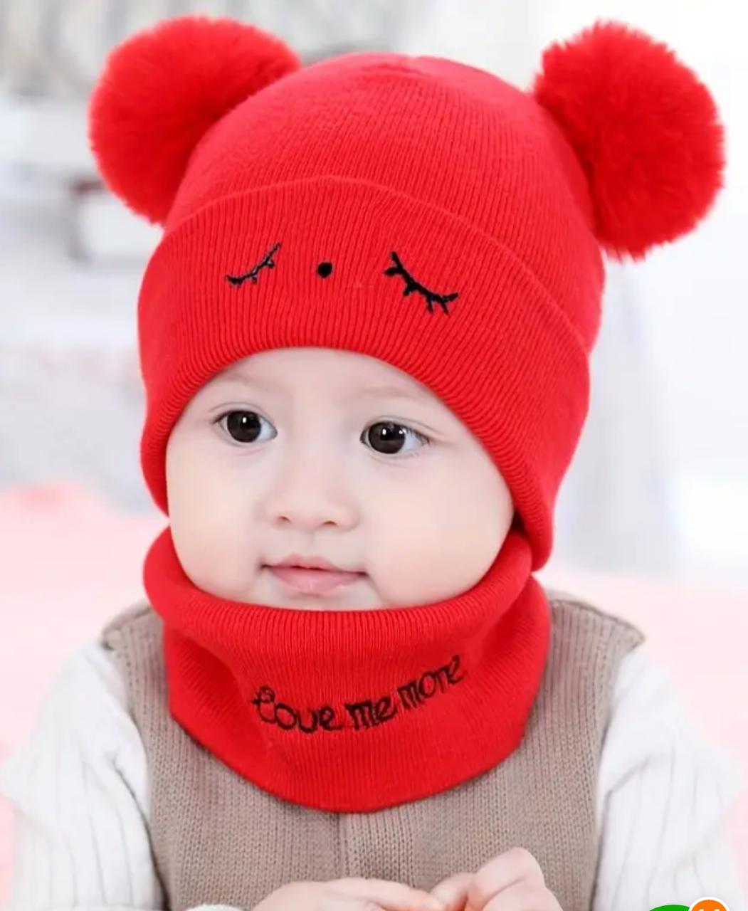 Kids winter caps Beanie neck warmer for kids Girls and Boys ( 1-5) years