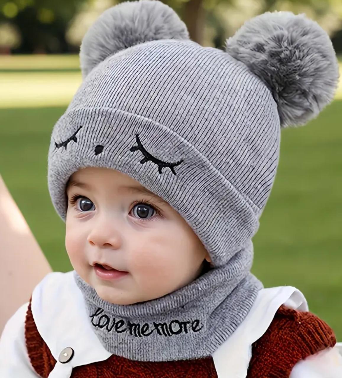 Kids winter caps Beanie neck warmer for kids Girls and Boys ( 1-5) years